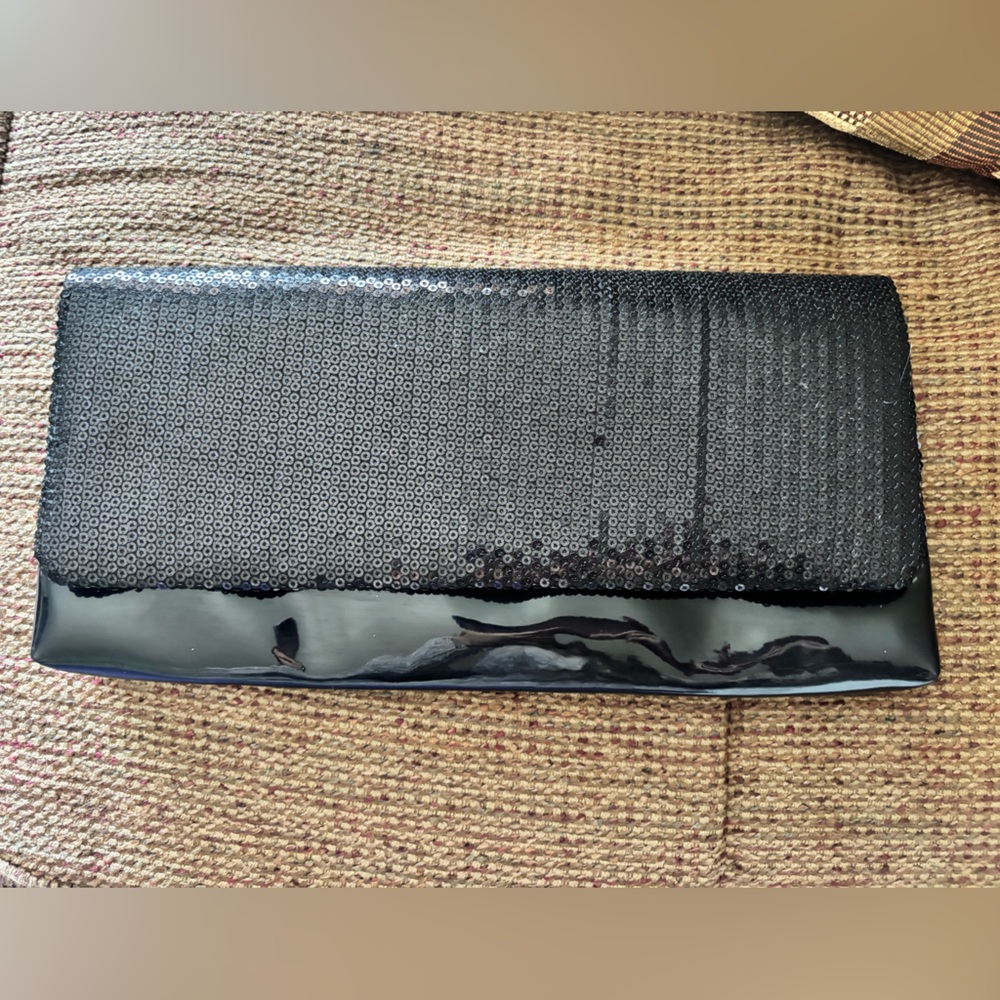Elegant Black Sequin Clutch